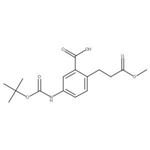 5-((tert-Butoxycarbonyl)amino)-2-(3-methoxy-3-oxopropyl)benzoic acid Structure