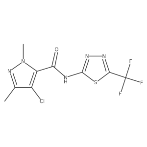 4-Chloro-1,3-dimethyl-N-[5-(trifluoromethyl)-1,3,4-thiadiazol-2-yl]-1H-pyrazole-5-carboxamide结构式