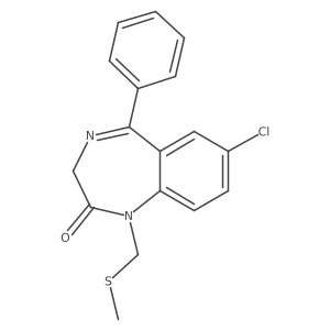 7-chloro-1-(methylsulfanylmethyl)-5-phenyl-3H-1,4-benzodiazepin-2-one结构式