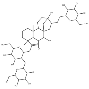 [(2S,3R,4S,5S,6R)-4,5-dihydroxy-6-(hydroxymethyl)-3-[(2R,3R,4S,5S,6R)-3,4,5-trihydroxy-6-(hydroxymethyl)oxan-2-yl]oxyoxan-2-yl] (1S,2R,3S,4S,5R,9S,10S,13S,14S)-2,3,13-trihydroxy-5,9-dimethyl-14-[[(2R,3R,4S,5S,6R)-3,4,5-trihydroxy-6-(hydroxymethyl)oxan-2-yl]oxymethyl]tetracyclo[11.2.1.01,10.04,9]hexadecane-5-carboxylate Structure