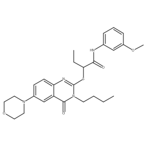 2-{[3-butyl-6-(morpholin-4-yl)-4-oxo-3,4-dihydroquinazolin-2-yl]sulfanyl}-N-(3-methoxyphenyl)butanamide结构式