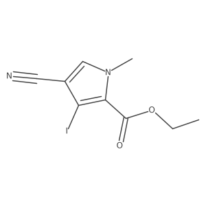 Ethyl 4-cyano-3-iodo-1-methyl-1H-pyrrole-2-carboxylate结构式