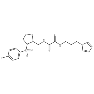 N1-(3-(1H-imidazol-1-yl)propyl)-N2-((3-((4-fluorophenyl)sulfonyl)oxazolidin-2-yl)methyl)oxalamide Structure