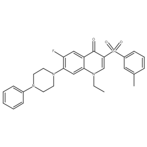 1-ethyl-6-fluoro-3-[(3-methylphenyl)sulfonyl]-7-(4-phenylpiperazin-1-yl)quinolin-4(1H)-one Structure