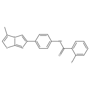 2-iodo-N-(4-(3-methylimidazo[2,1-b]thiazol-6-yl)phenyl)benzamide结构式