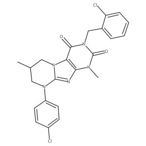 9-(4-Chlorophenyl)-3-[(2-chlorophenyl)methyl]-1,7-dimethyl-7,8-dihydro-6H-purino[7,8-a]pyrimidine-2,4-dione结构式