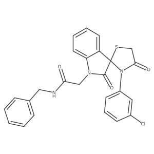 N-benzyl-2-(3'-(3-chlorophenyl)-2,4'-dioxospiro[indoline-3,2'-thiazolidin]-1-yl)acetamide结构式