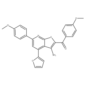 (3-Amino-4-(furan-2-yl)-6-(4-methoxyphenyl)thieno[2,3-b]pyridin-2-yl)(4-methoxyphenyl)methanone Structure