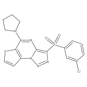 3-[(3-Chlorophenyl)sulfonyl]-5-(1-pyrrolidinyl)thieno[2,3-e][1,2,3]triazolo[1,5-a]pyrimidine Structure