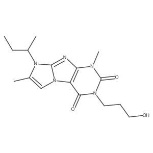3-(3-Hydroxypropyl)-1,7-dimethyl-8-(methylpropyl)-1,3,5-trihydro-4-imidazolino [1,2-h]purine-2,4-dione结构式