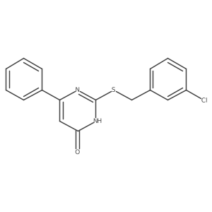 2-((3-chlorobenzyl)thio)-6-phenylpyrimidin-4(3H)-one Structure