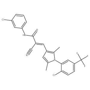 (E)-N-(3-chlorophenyl)-3-[1-[2-chloro-5-(trifluoromethyl)phenyl]-2,5-dimethylpyrrol-3-yl]-2-cyanoprop-2-enamide Structure