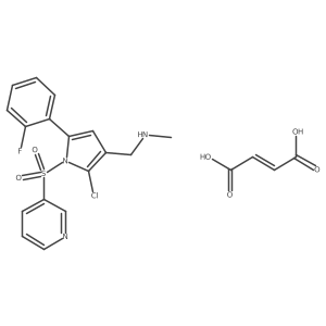 1-(2-Chloro-5-(2-fluorophenyl)-1-(pyridin-3-ylsulfonyl)-1H-pyrrol-3-yl)-N-methylmethanamine fumarate结构式