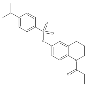 4-(propan-2-yl)-N-(1-propanoyl-1,2,3,4-tetrahydroquinolin-6-yl)benzene-1-sulfonamide Structure