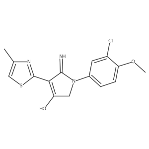 5-amino-1-(3-chloro-4-methoxyphenyl)-4-(4-methyl-1,3-thiazol-2-yl)-1,2-dihydro-3H-pyrrol-3-one Structure