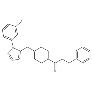 O=C(CCc1ccccc1)N1CCN(Cc2nnnn2-c2cccc(F)c2)CC1结构式