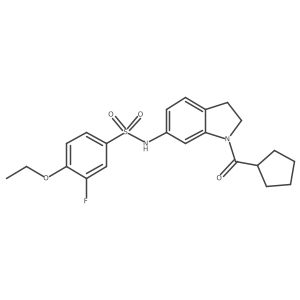 N-(1-(cyclopentanecarbonyl)indolin-6-yl)-4-ethoxy-3-fluorobenzenesulfonamide结构式