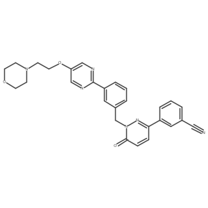 3-[1,6-Dihydro-1-[[3-[5-[2-(4-morpholinyl)ethoxy]-2-pyrimidinyl]phenyl]methyl]-6-oxo-3-pyridazinyl]benzonitrile Structure