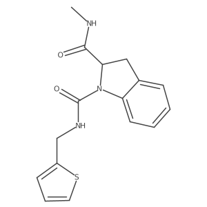 N2-methyl-N1-(thiophen-2-ylmethyl)indoline-1,2-dicarboxamide结构式