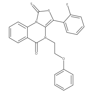 3-(2-fluorophenyl)-4-(2-phenoxyethyl)-1-thioxo-1H-thiazolo[3,4-a]quinazolin-5(4H)-one Structure