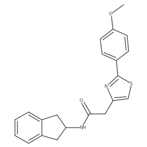 COc1ccc(-c2nc(CC(=O)NC3Cc4ccccc4C3)cs2)cc1结构式