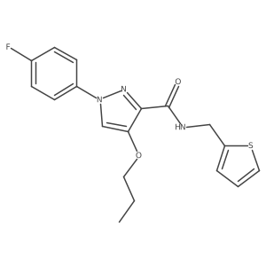 1-(4-fluorophenyl)-4-propoxy-N-(thiophen-2-ylmethyl)-1H-pyrazole-3-carboxamide结构式