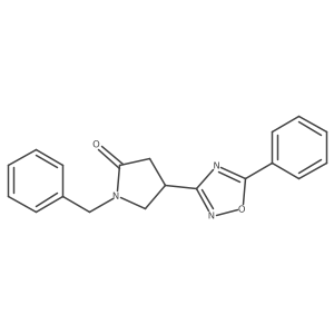 1-Benzyl-4-(5-phenyl-1,2,4-oxadiazol-3-yl)pyrrolidin-2-one结构式