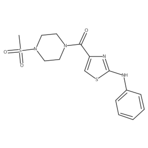 (4-(Methylsulfonyl)piperazin-1-yl)(2-(phenylamino)thiazol-4-yl)methanone结构式