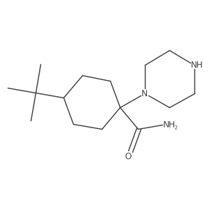 4-Tert-butyl-1-(piperazin-1-yl)cyclohexane-1-carboxamide Structure