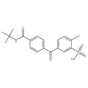 N-tert-butyl-4-(4-chloro-3-sulfamoyl-benzoyl)-benzamide结构式