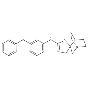 (R)-N-(6-phenoxypyrimidin-4-yl)-4H-1'-azaspiro[oxazole-5,3'-bicyclo[2.2.2]octan]-2-amine结构式