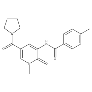 4-methyl-N-(1-methyl-2-oxo-5-(pyrrolidine-1-carbonyl)-1,2-dihydropyridin-3-yl)benzamide Structure