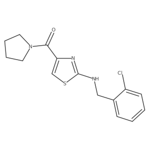 N-(2-chlorobenzyl)-4-(1-pyrrolidinylcarbonyl)-1,3-thiazol-2-amine Structure