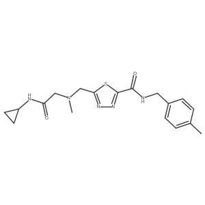 5-[[[2-(Cyclopropylamino)-2-oxoethyl]methylamino]methyl]-N-[(4-methylphenyl)methyl]-1,3,4-thiadiazole-2-carboxamide结构式