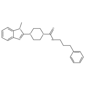 4-(1-methyl-1H-benzo[d]imidazol-2-yl)-N-(3-phenylpropyl)piperazine-1-carboxamide结构式