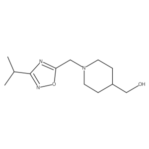 (1-((3-Isopropyl-1,2,4-oxadiazol-5-yl)methyl)piperidin-4-yl)methanol Structure