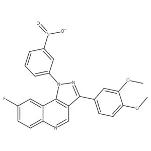 3-(3,4-dimethoxyphenyl)-8-fluoro-1-(3-nitrophenyl)-1H-pyrazolo[4,3-c]quinoline结构式