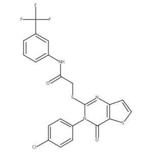 2-{[3-(4-chlorophenyl)-4-oxo-3,4-dihydrothieno[3,2-d]pyrimidin-2-yl]sulfanyl}-N-[3-(trifluoromethyl)phenyl]acetamide结构式
