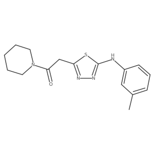 1-(Piperidin-1-yl)-2-(5-(m-tolylamino)-1,3,4-thiadiazol-2-yl)ethanone结构式
