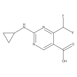 2-(Cyclopropylamino)-4-(difluoromethyl)pyrimidine-5-carboxylic acid Structure