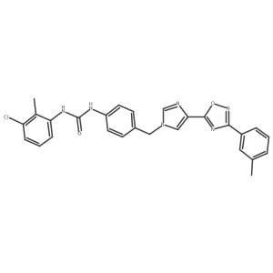 1-(3-chloro-2-methylphenyl)-3-(4-((4-(3-(m-tolyl)-1,2,4-oxadiazol-5-yl)-1H-imidazol-1-yl)methyl)phenyl)urea Structure
