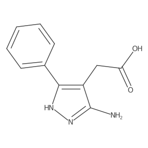 (5-Amino-3-phenyl-1H-pyrazol-4-yl)acetic acid结构式