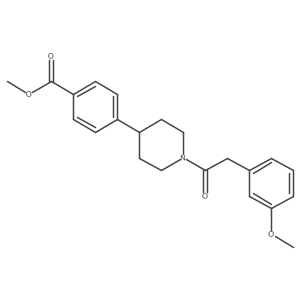Methyl 4-(1-(2-(3-methoxyphenyl)acetyl)piperidin-4-yl)benzoate结构式