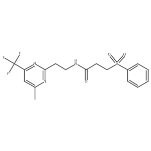 N-(2-(4-methyl-6-(trifluoromethyl)pyrimidin-2-yl)ethyl)-3-(phenylsulfonyl)propanamide Structure