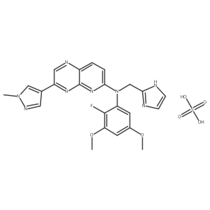 N-(2-Fluoro-3,5-dimethoxyphenyl)-N-(1H-imidazol-2-ylmethyl)-3-(1-methyl-1H-pyrazol-4-yl)pyrido[2,3-b]pyrazin-6-amine, sulfate Structure