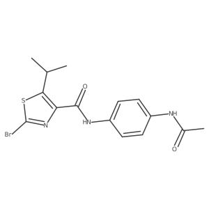 N-(4-acetamidophenyl)-2-bromo-5-isopropylthiazole-4-carboxamide Structure