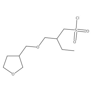 2-(((Tetrahydrofuran-3-yl)methoxy)methyl)butane-1-sulfonyl chloride Structure