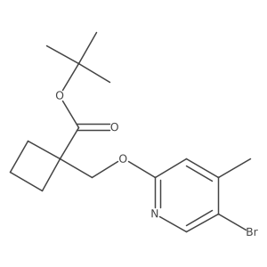 Tert-butyl 1-(((5-bromo-4-methylpyridin-2-yl)oxy)methyl)cyclobutane-1-carboxylate Structure