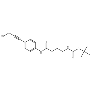 Tert-butyl 3-(4-(3-hydroxyprop-1-ynyl)phenylcarbamoyl)propylcarbamate Structure