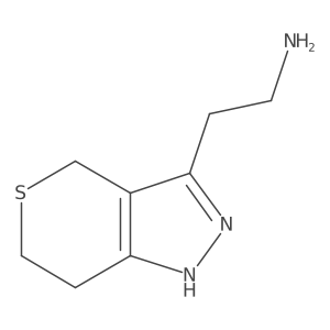2-(2,4,6,7-Tetrahydrothiopyrano[4,3-c]pyrazol-3-yl)ethan-1-amine结构式